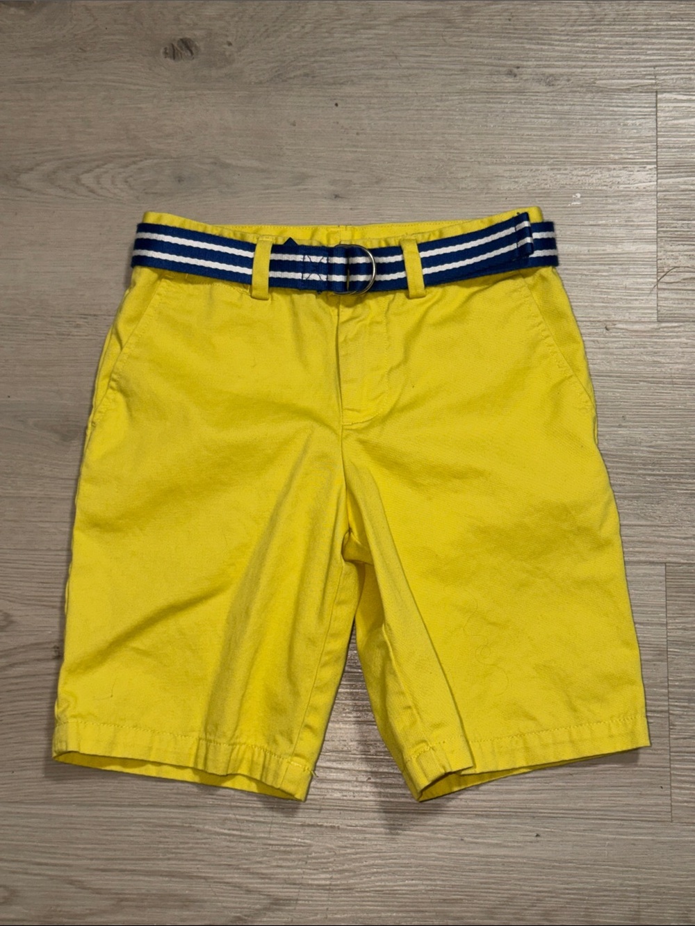 Polo Ralph Lauren Boys Shorts Belt Sz 10 Yellow Cotton